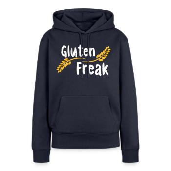 Gluten Freak - Frauen Premium Bio Hoodie - Navy - Vorne - Julia (174cm)