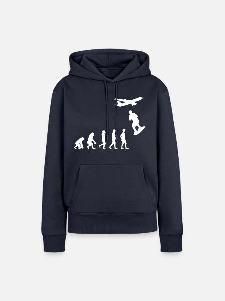 Skysurfing Skydiving Skydiver Evolution - Frauen Premium Bio Hoodie - Navy