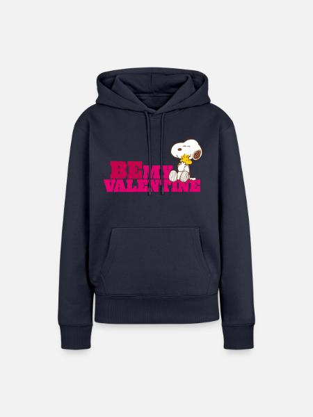Peanuts Be My Valentine - Frauen Premium Bio Hoodie - Navy