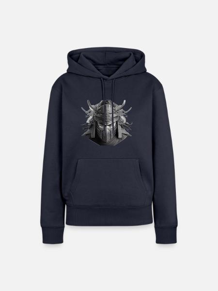 Samurai mit Helm Japan Samuraikrieger - Frauen Premium Bio Hoodie - Navy