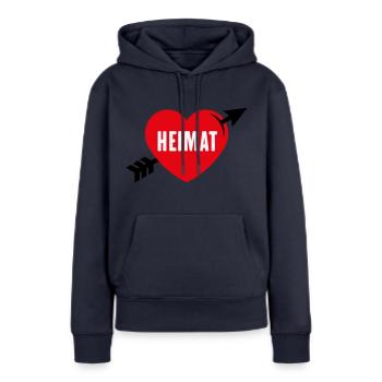 Heimatliebe (Heimat, Heimatland, Heimatstadt / 3C) - Frauen Premium Bio Hoodie - Navy - Vorne - Julia (174cm)
