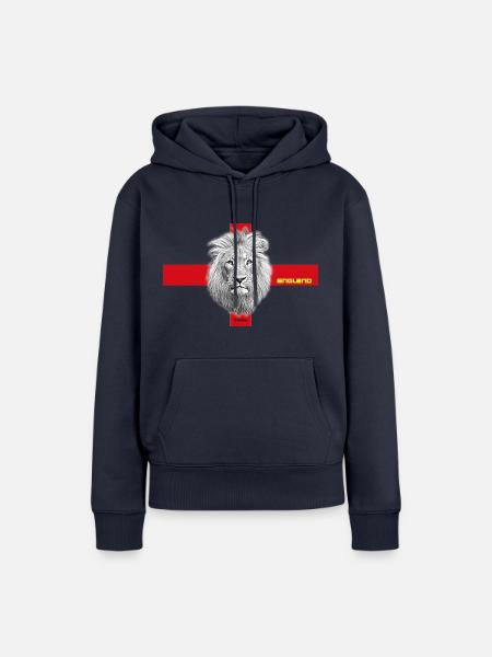 England Löwe - Frauen Premium Bio Hoodie - Navy