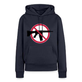 Waffenverbot Verbotsschild (Keine Waffen Peace) 3C - Frauen Premium Bio Hoodie - Navy - Vorne - Julia (174cm)