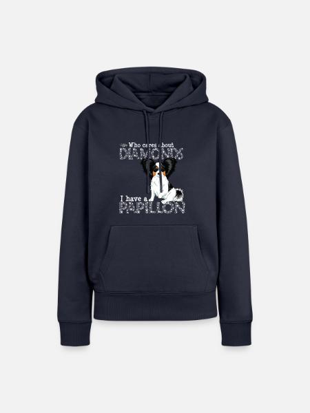 diamondpapillon3 - Frauen Premium Bio Hoodie - Navy