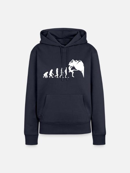 Klettern Boulder Wall Climber Evolution - Frauen Premium Bio Hoodie - Navy