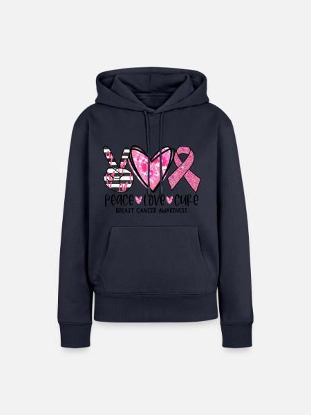 Unterstützen Sie Brustkrebs - Frauen Premium Bio Hoodie - Navy