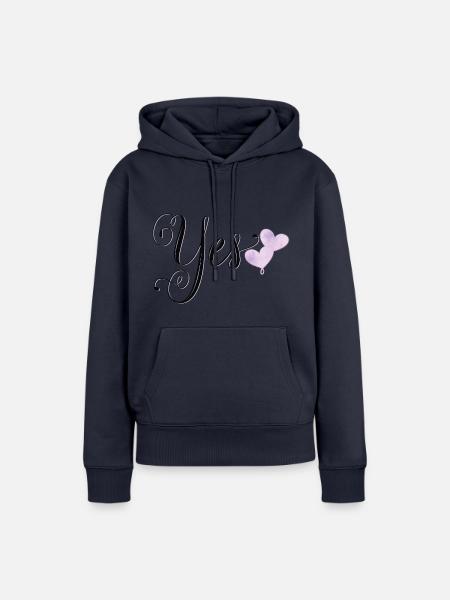 Hochzeit: Ja, ich will - Frauen Premium Bio Hoodie - Navy
