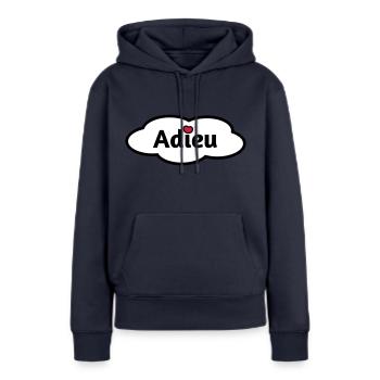 Adieu - Frauen Premium Bio Hoodie - Navy - Vorne - Julia (174cm)