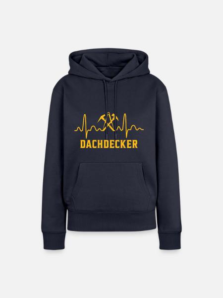 Dachdecker Beruf Herzschlag - Frauen Premium Bio Hoodie - Navy