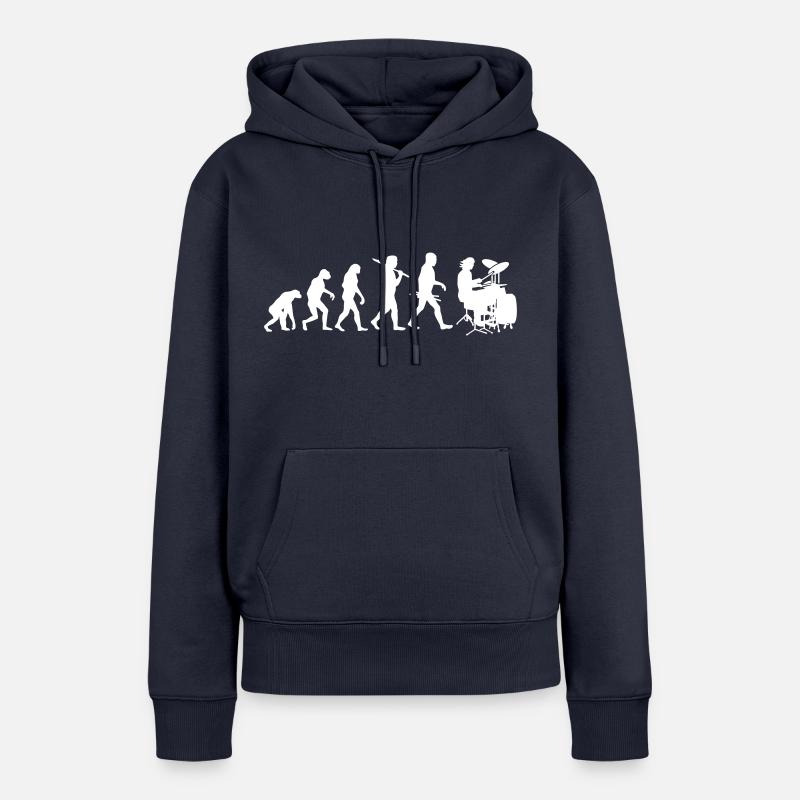 Batterie Evolution Percussion Evolution - Sweat à capuche Premium bio Femme - bleu marine