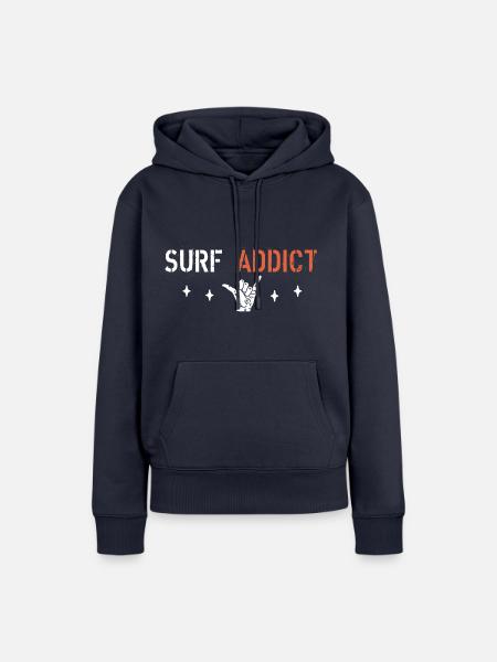 Surf-Süchtiger - Frauen Premium Bio Hoodie - Navy