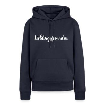Lieblingsfreundin - Frauen Premium Bio Hoodie - Navy - Vorne - Julia (174cm)