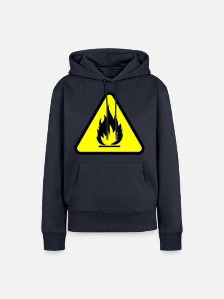 FIRE SHIRT - Frauen Premium Bio Hoodie - Navy