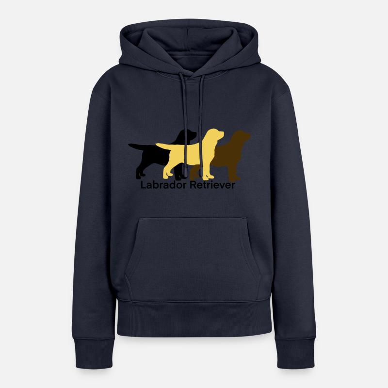 Labrador Tricolore - Sweat à capuche Premium bio Femme - bleu marine