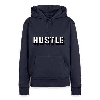 Hustle - Frauen Premium Bio Hoodie - Navy - Vorne - Julia (174cm)