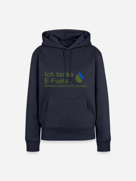 Ich tanke E-Fuels - Frauen Premium Bio Hoodie - Navy