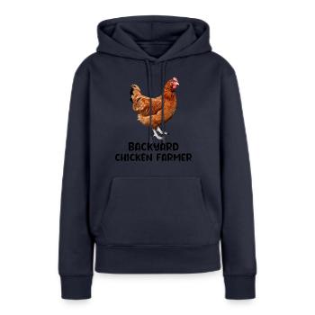 Hinterhof Hühner Farmer Tierhaltung Farm Lustig - Frauen Premium Bio Hoodie - Navy - Vorne - Julia (174cm)