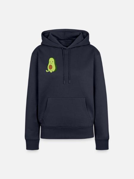 Comic-Avocado Blick nach links - Frauen Premium Bio Hoodie - Navy