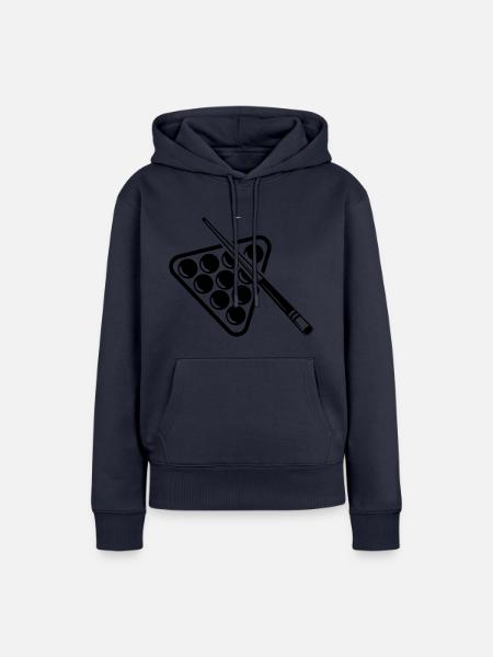 Billard Queue Billardkugeln Billardspieler - Frauen Premium Bio Hoodie - Navy