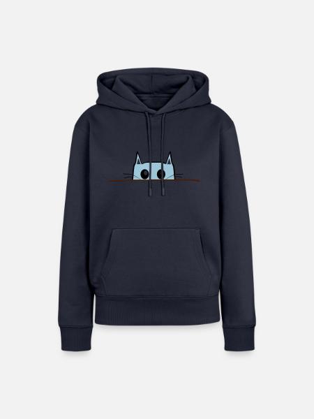 Katze Comic Tisch - Frauen Premium Bio Hoodie - Navy