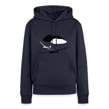 Planeur Planeur Planeur Planeur Pilote - Sweat à capuche Premium bio Femme - bleu marine - Devant - Julia (174cm)