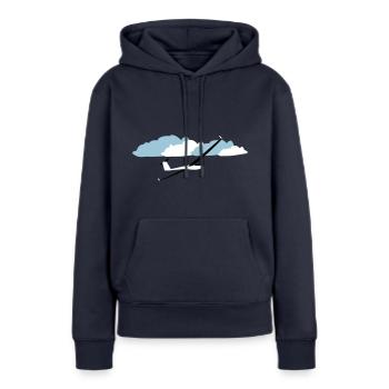 Pilote de planeur planeur volant pilote de planeur - Sweat à capuche Premium bio Femme - bleu marine - Devant - Julia (174cm)