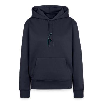 Sylt Silhouette - Sweat à capuche Premium bio Femme - bleu marine - Devant - Julia (174cm)