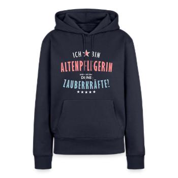 Altenpflegerin Beruf - Geschenk - Frauen Premium Bio Hoodie - Navy - Vorne - Julia (174cm)