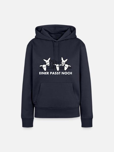 Einer paßt noch - Podenco und Galgo - Frauen Premium Bio Hoodie - Navy