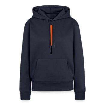 batte baseball - Sweat à capuche Premium bio Femme - bleu marine - Devant - Julia (174cm)