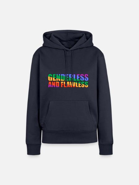 Androgyn Geschlechtslos Und Makellos - Frauen Premium Bio Hoodie - Navy