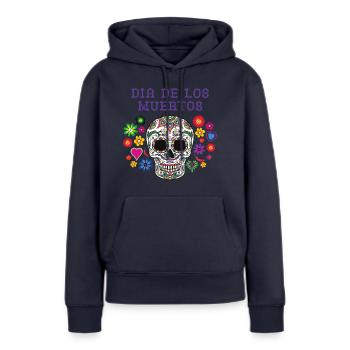 Halloween Dia de los Muertos mexikanische spanische Kokosnuss - Frauen Premium Bio Hoodie - Navy - Vorne - Julia (174cm)