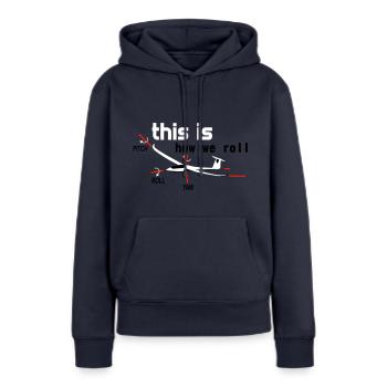 Planeur Planeur Planeur Planeur Pilote - Sweat à capuche Premium bio Femme - bleu marine - Devant - Julia (174cm)