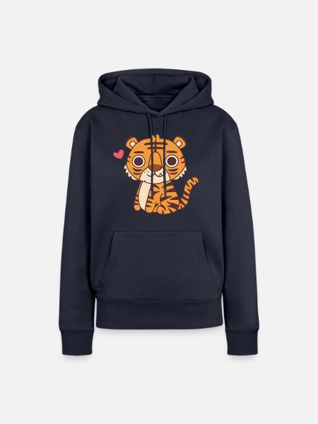 Süßes kleines Tigerjunges - Frauen Premium Bio Hoodie - Navy