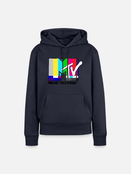 MTV Music Television TV-Statik-Logo - Frauen Premium Bio Hoodie - Navy