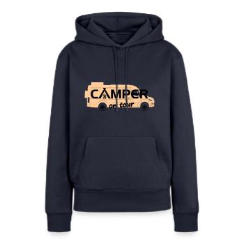 Sprinter Camper on tour - Frauen Premium Bio Hoodie - Navy - Vorne - Julia (174cm)