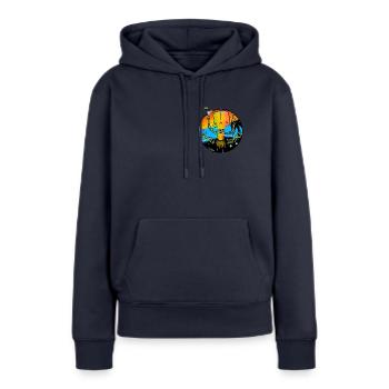RetkuOriginals - WastedSummer - Sweat à capuche Premium bio Femme - bleu marine - Devant - Julia (174cm)