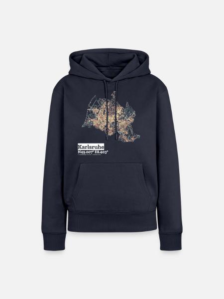 Karlsruhe Basic Pastels - Frauen Premium Bio Hoodie - Navy