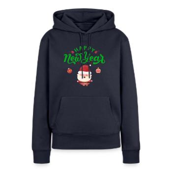 Happy New Year Christmas Weihnachten - Frauen Premium Bio Hoodie - Navy - Vorne - Julia (174cm)