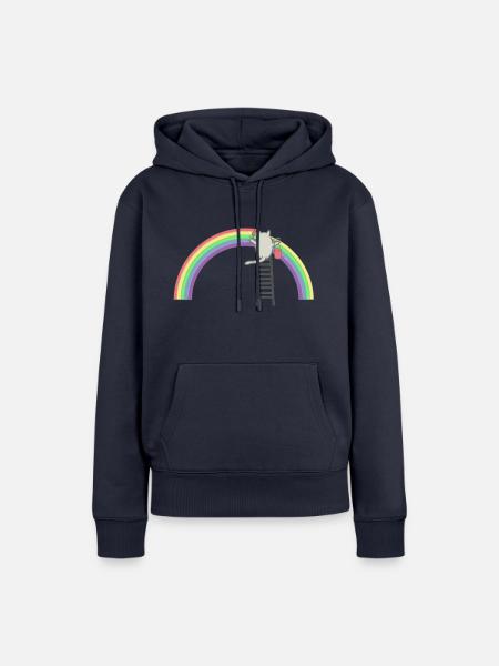 Regenbogen - Frauen Premium Bio Hoodie - Navy