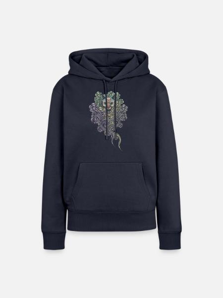 Bastet auf dem Feld - Frauen Premium Bio Hoodie - Navy