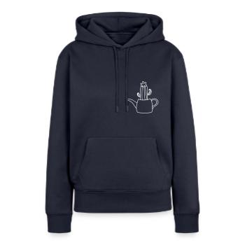 minimalist houseplant - Women’s Premium Organic Hoodie - navy - Front - Julia (174cm)