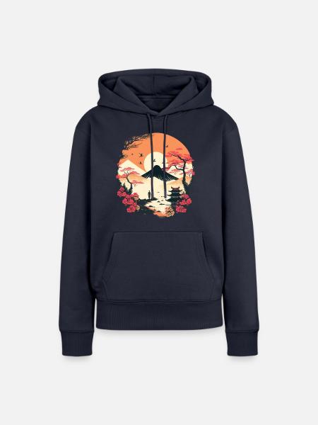 Japanisch - Frauen Premium Bio Hoodie - Navy