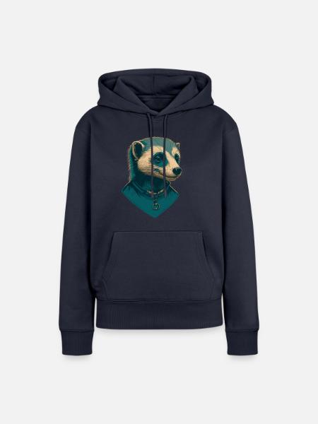 Frettchen-Liebe - Frauen Premium Bio Hoodie - Navy