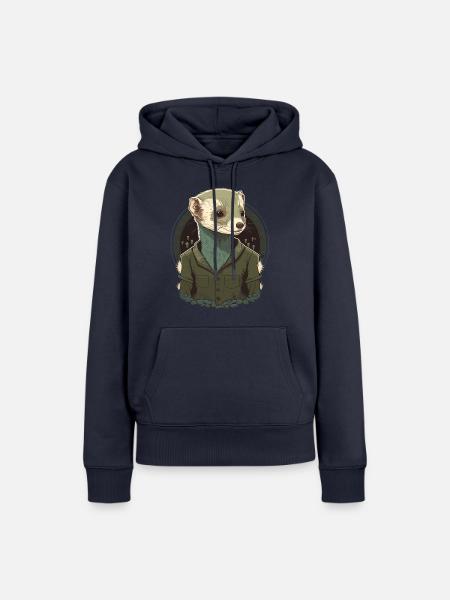 Frettchen-Entdecker - Frauen Premium Bio Hoodie - Navy