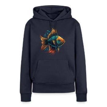 Tiefsee-Kreatur - Frauen Premium Bio Hoodie - Navy - Vorne - Julia (174cm)