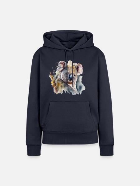 Koala Aquarell - Frauen Premium Bio Hoodie - Navy