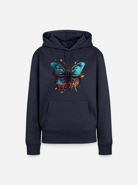 Attraktiver Schmetterling - Frauen Premium Bio Hoodie - Navy