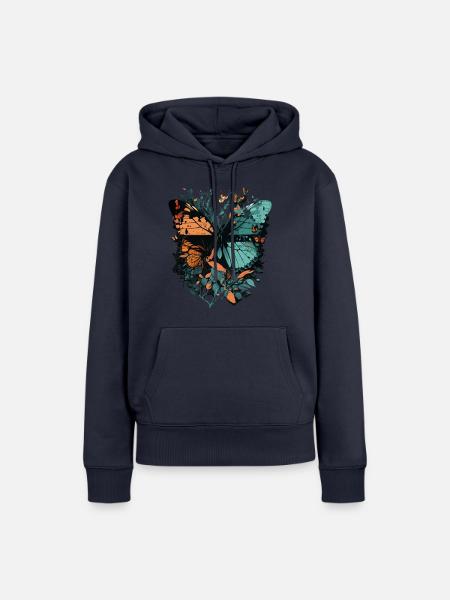 Riesiger Schmetterling - Frauen Premium Bio Hoodie - Navy