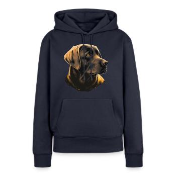 Labrador retriever formel - Sweat à capuche Premium bio Femme - bleu marine - Devant - Julia (174cm)